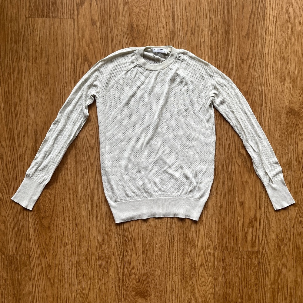 EQUIPMENT 100% Silk White Lightweight Longsleeve Shirt | Size XS / TP